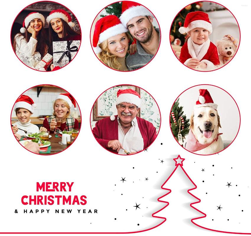 Berets Christmas Santa Hat Xmas Holiday Unisex Veet Comfort Extra Thicken Classic Fur For Year Festive Party Supplies