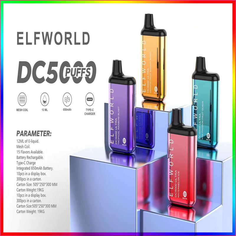 Authentic ELFWORLD 5000 Disposable Vape BC5000 DC 5000 puffs ULTRA replaceable Pod Device cigvapes
Authentic ELFWORLD 5000 Disposable Vape BC5000 DC 5000 puffs ULTRA replaceable Pod Device cigvapes