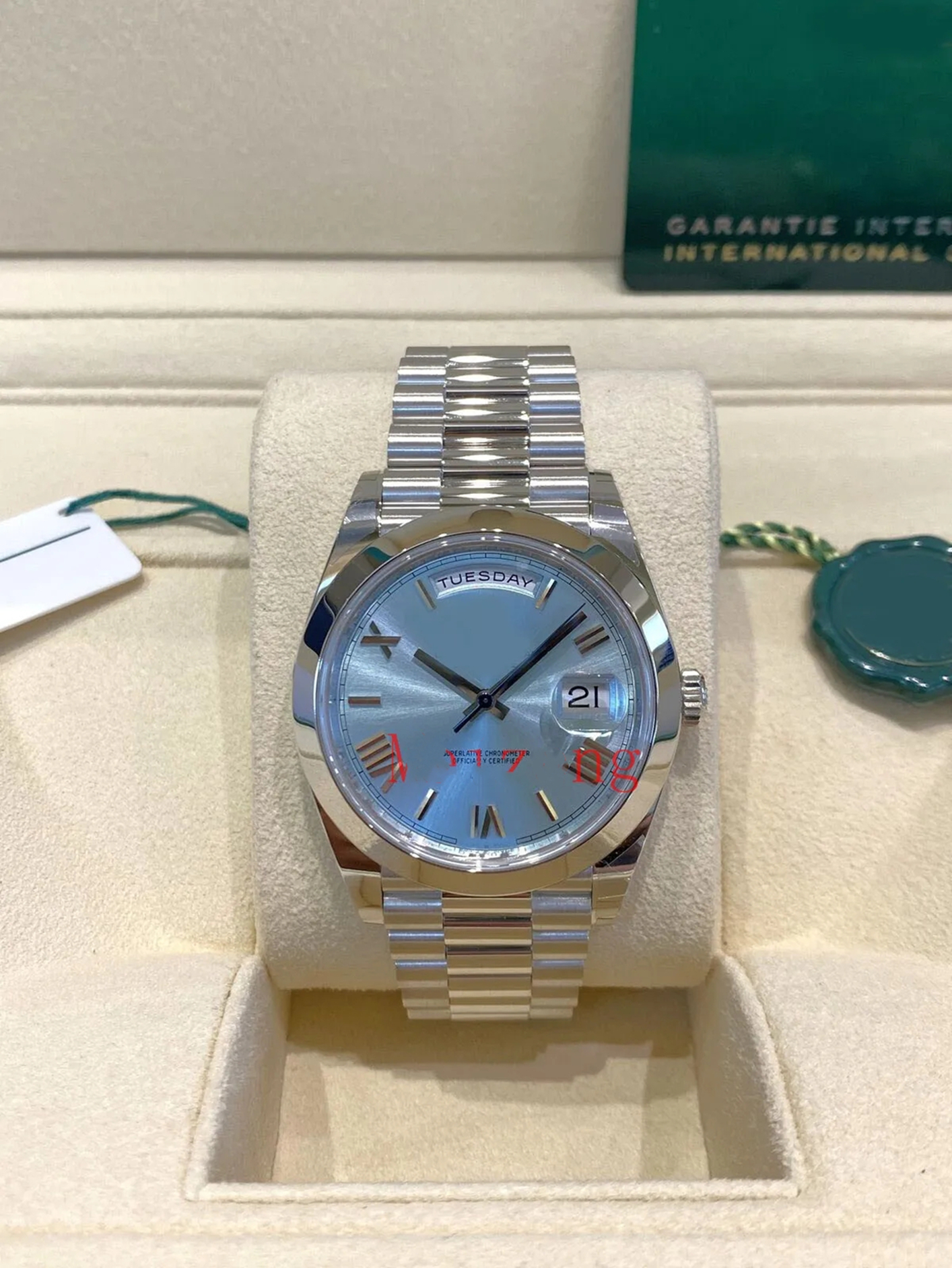 With original box Luxury Wristwatch Platinum Ice Blue Day-Date Watch 40mm 228206 Men's Automatic Watch