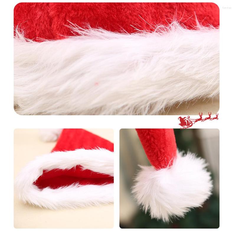 Berets Christmas Santa Hat Xmas Holiday Unisex Veet Comfort Extra Thicken Classic Fur For Year Festive Party Supplies