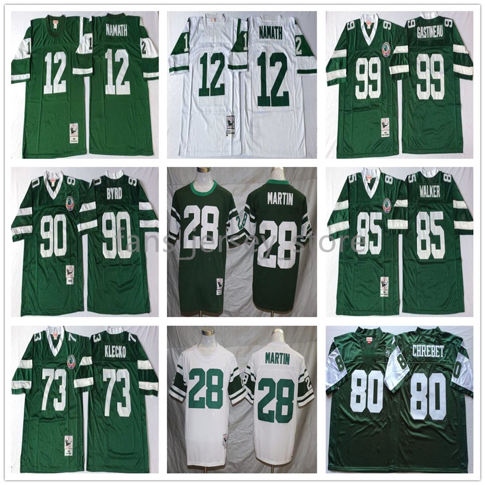 Vintage 12 Joe Namath Football Jersey 73 Klecko 90 Dennis Byrd 99 Mark Gastineau 85 Wesley Walker Curtis Martin 80 Chrebet, Same as picture
Vintage 12 Joe Namath Football Jersey 73 Klecko 90 Dennis Byrd 99 Mark Gastineau 85 Wesley Walker Curtis Martin 80 Chrebet, Same as picture