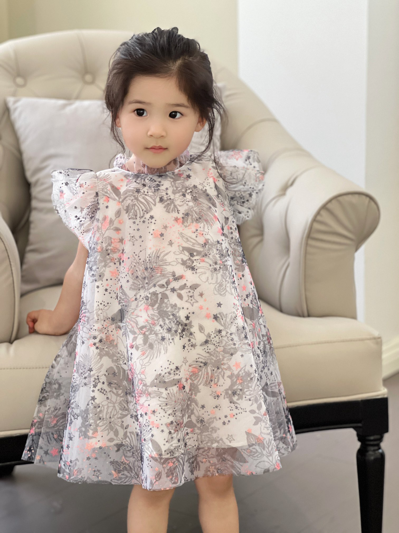 summer stars stylr dresses for girls clothing sequined lace girl dress children birthday party clothes