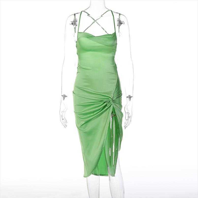 Womens Autumn Fashion Dress Sexy Backless Lace Up Slim Fit Split Wholesale