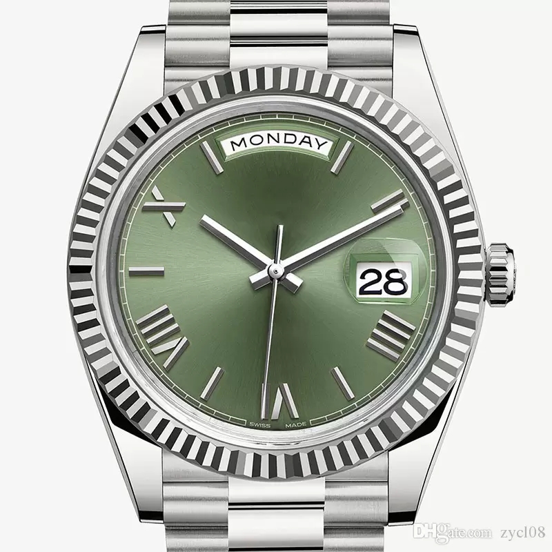 Original box certificate Gold President Male Watches Day Date white dial Watch Men Stainless Dia Bezel Automatic WristWatch 2023