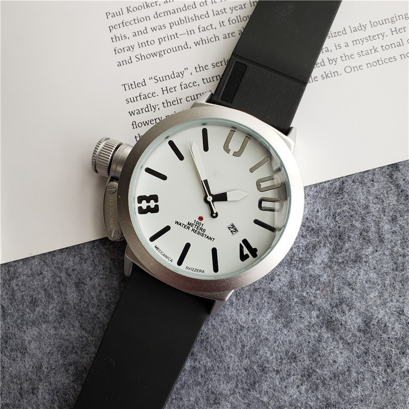 2023 Three stitches quartz Watches Men's Sports 50mm Big Boat Top luxury brand Silver Black Classic Round Wristwatches U Watch fashion Rubber strap
2023 Three stitches quartz Watches Men's Sports 50mm Big Boat Top luxury brand Silver Black Classic Round Wristwatches U Watch fashion Rubber strap