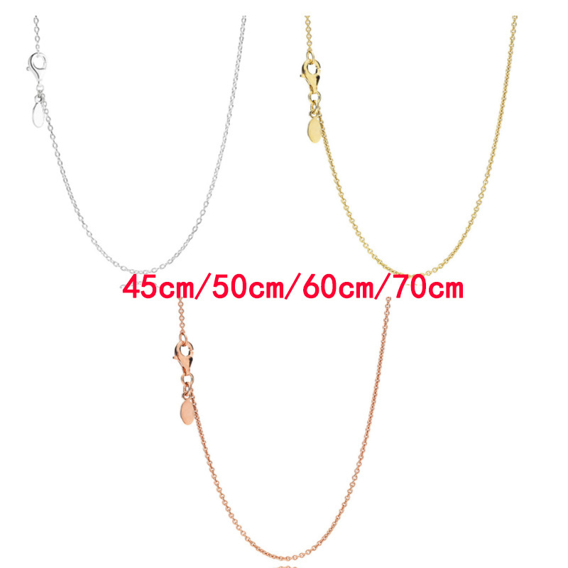The New Popular 925 Sterling Sterling Sterling Sliding Buckle Can Adjust The Necklace Is Suitable for DIY Rose Gold Pendant Fashion Jewelry
