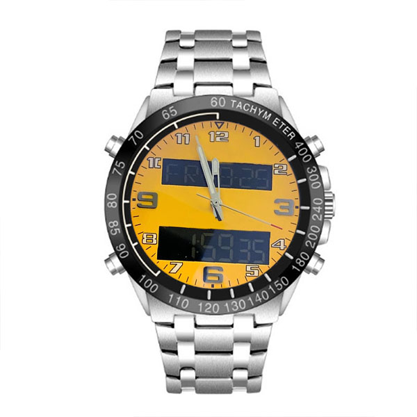 NEW 1884 Men Watch Dual time zone Electronic pointer display Yellow Dial Quartz Mens Sport Watches montre de luxe Chronograph Wristwatches Male clock, 09
NEW 1884 Men Watch Dual time zone Electronic pointer display Yellow Dial Quartz Mens Sport Watches montre de luxe Chronograph Wristwatches Male clock, 09