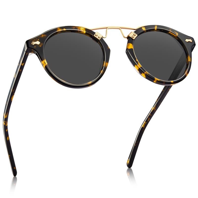 carfia Polarized sunglasses for women oval Round frame sun glasses UV 400 protection acatate resin glasses with box