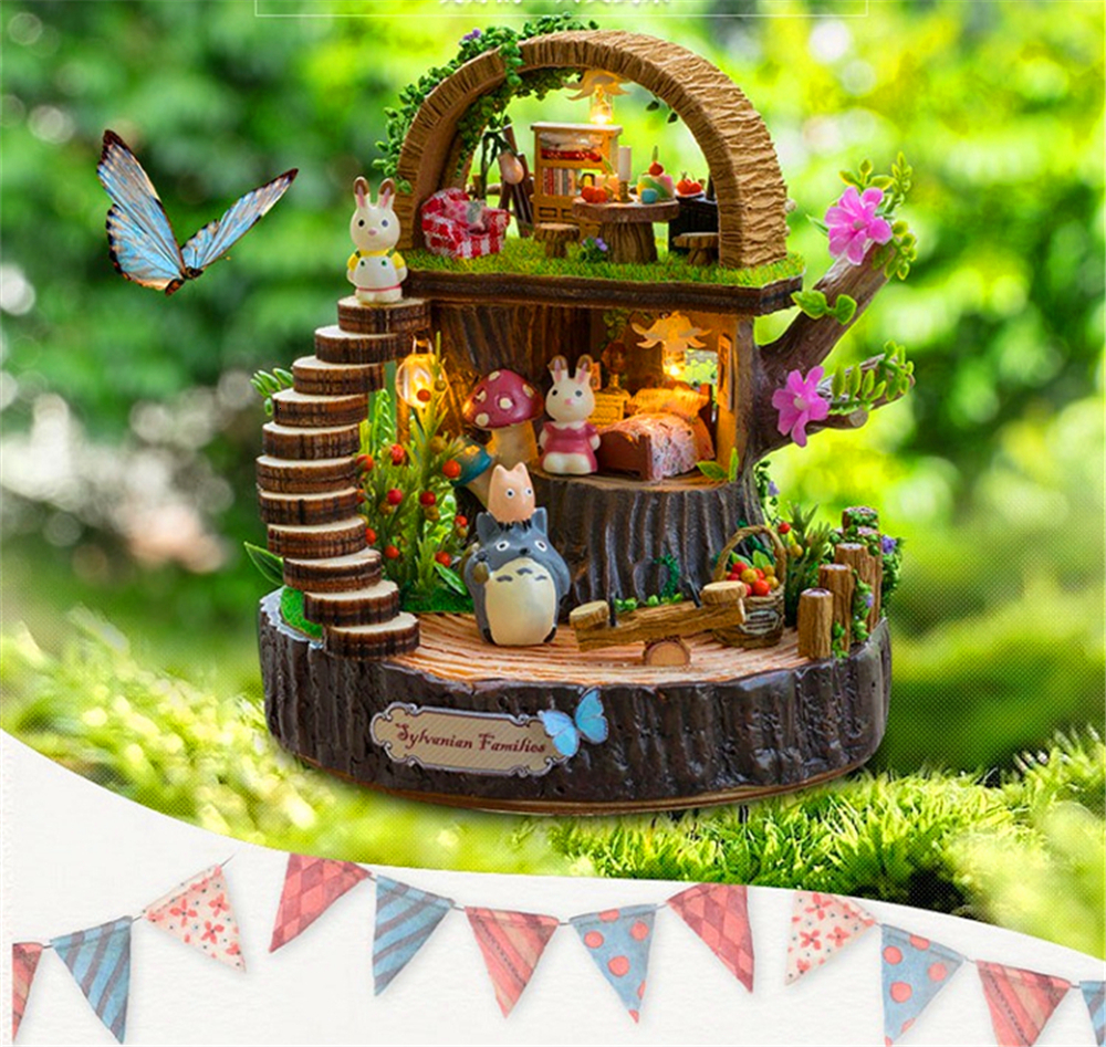 Novelty Items My Neighbor Totoro Music Box DIY Handmade LED Castle In The Sky Children Toys Birthday Romantic Gift Valentine's Day Present 230206 - view 3