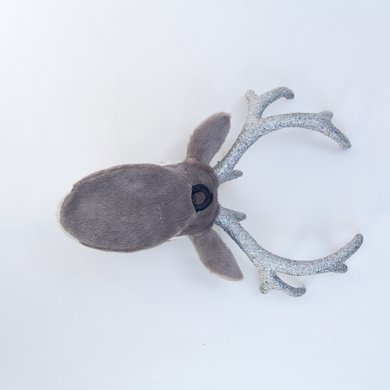 Wall Decor Simulation Plush Reindeer Elk Deer Head Doll Realistic Deer Antlers Head Wall Mount Sculpture for Home Party Xmas Decor 230206