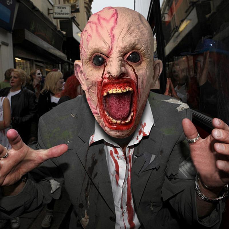 Party Masks Halloween Horror Mask Premium Latex Scary Horrible Funny Cosplay Prop Full Face Cover Prank Joke 230206 - view 3