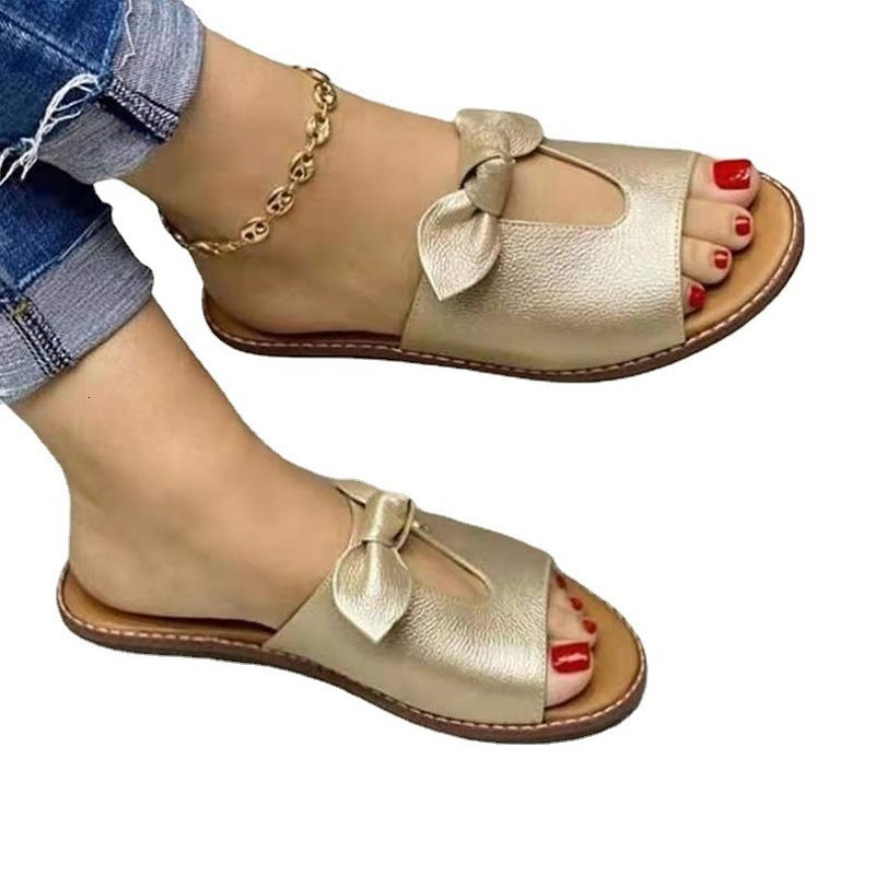 Sandals Summer Women Fashion Bow Flat Sandals Comfortable Soft Bottom Women's Beach Outdoor Sport Sandals Slippers of Fish 230206