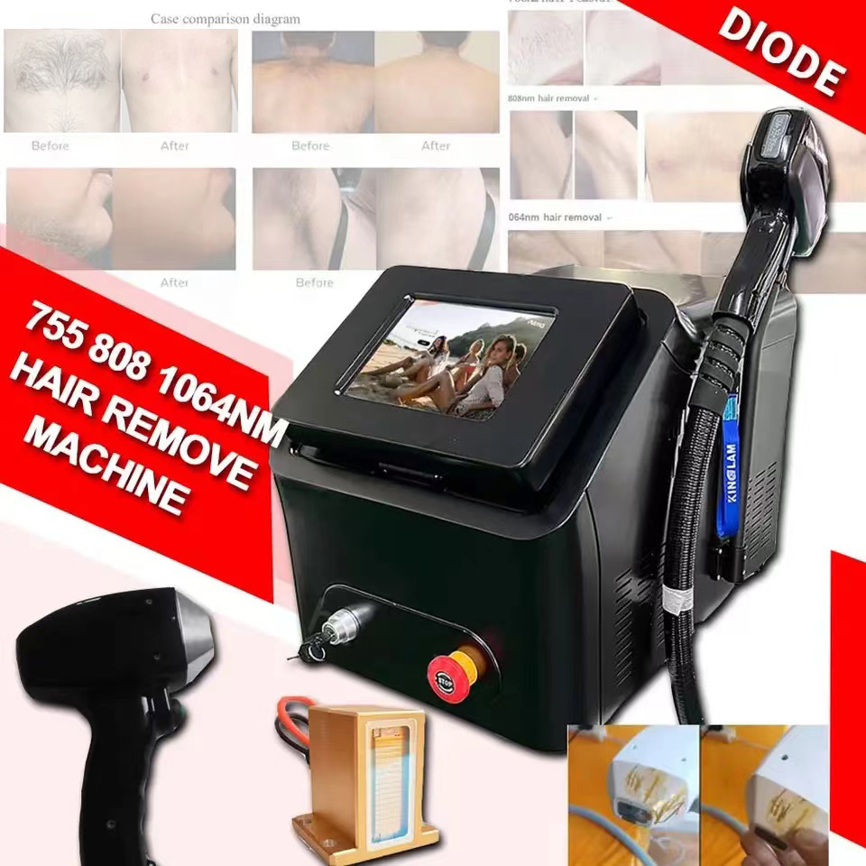 Professional 808 diode laser hair removal machine 3 wavelength 755 1064 808nm Underarms Bikini Line with CE