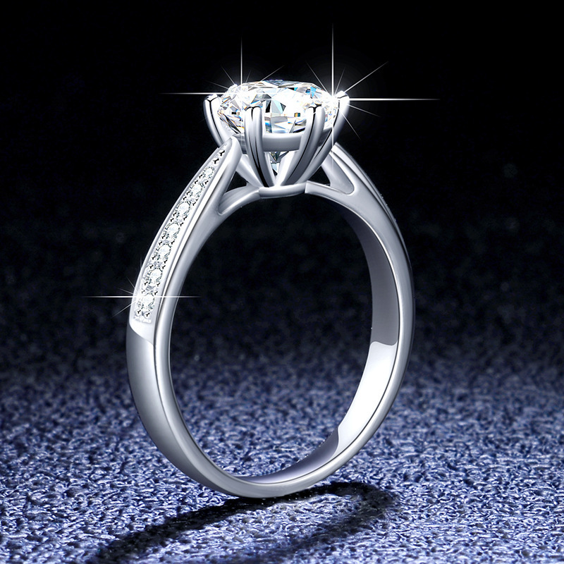 Wedding Rings Smyoue Real 3 Carat Wedding Ring for Women Sterling Silver Round Brilliant Diamond Solitaire Engagement Rings Gift 230206
