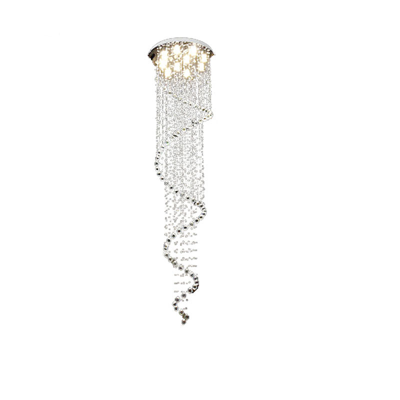 Crystal Chandeliers Pendant Lamps Fixtures Indoor Spiral Hanging Lamp Decor Ceiling Light for Hotel Hall Stairs