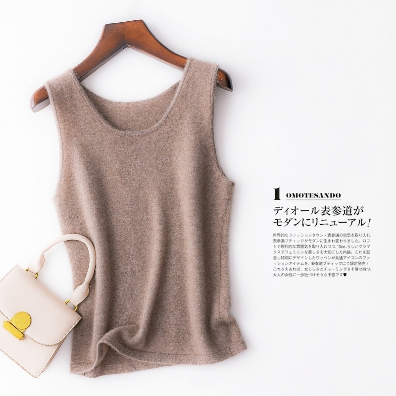 Women's Tanks Camis Spring 2023 Highend Comfortable 100 Merino Wool Vest Fashion Reducing Age Dress Versatile Sling Sexy 230204Z