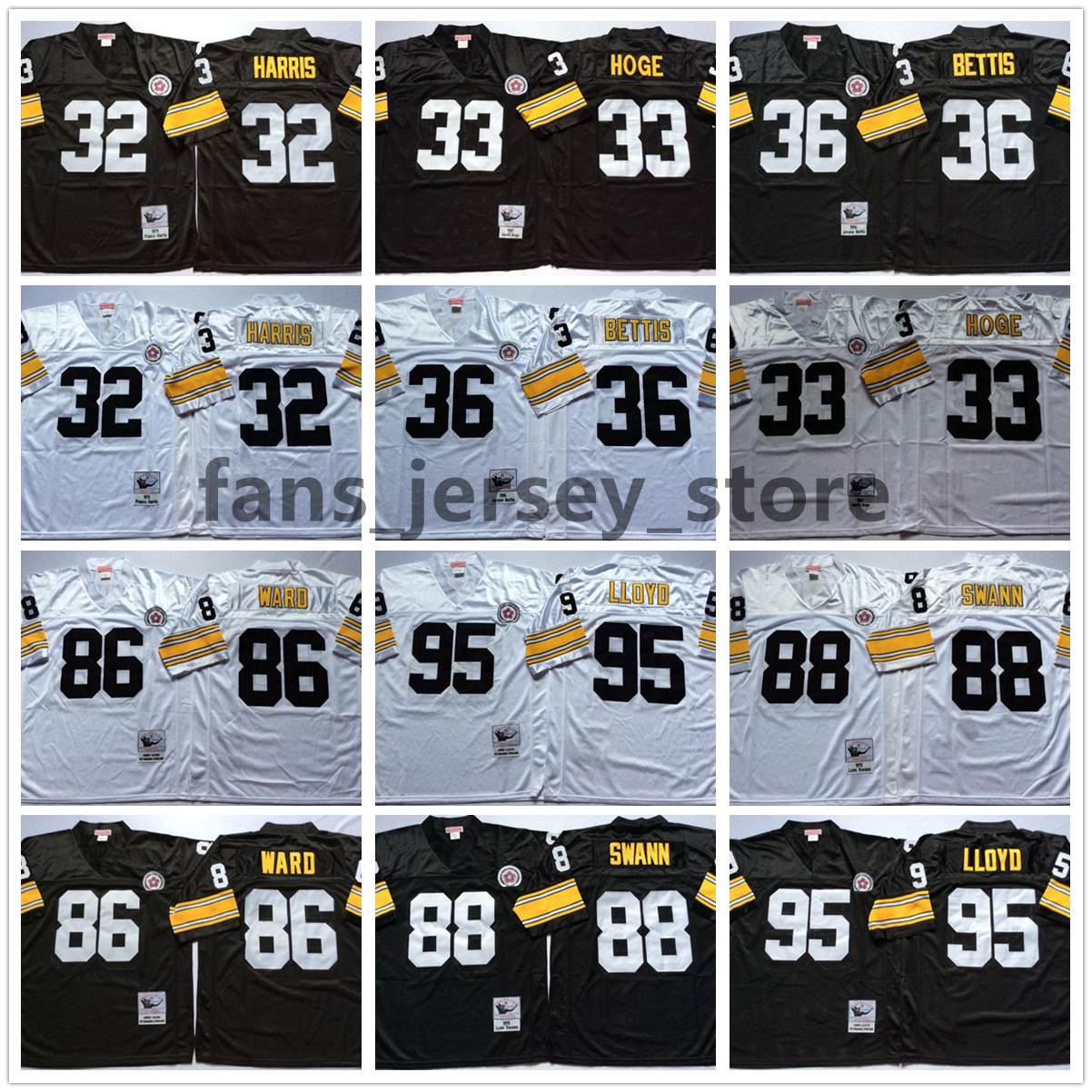 Vintage 95 Greg Lloyd Football Jerseys 32 Franco Harris 36 Jerome Bettis 33 Merril Hoge 84 Antonio Brown 86 Hines Ward 88 Lynn Swann Black Shirt, Same as picture
Vintage 95 Greg Lloyd Football Jerseys 32 Franco Harris 36 Jerome Bettis 33 Merril Hoge 84 Antonio Brown 86 Hines Ward 88 Lynn Swann Black Shirt, Same as picture