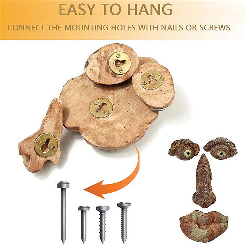 Garden Decorations Funny Old Man Tree Face Hugger Art Outdoor Amusing Sculpture Whimsical Decoration 230206