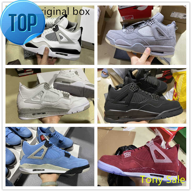 retro shoes with box j4 black cats 4s red thunder university blue military black kaws Oreo jumpman 4 men designer basketball shoes qinmin123 miui sneaker Tony sale
