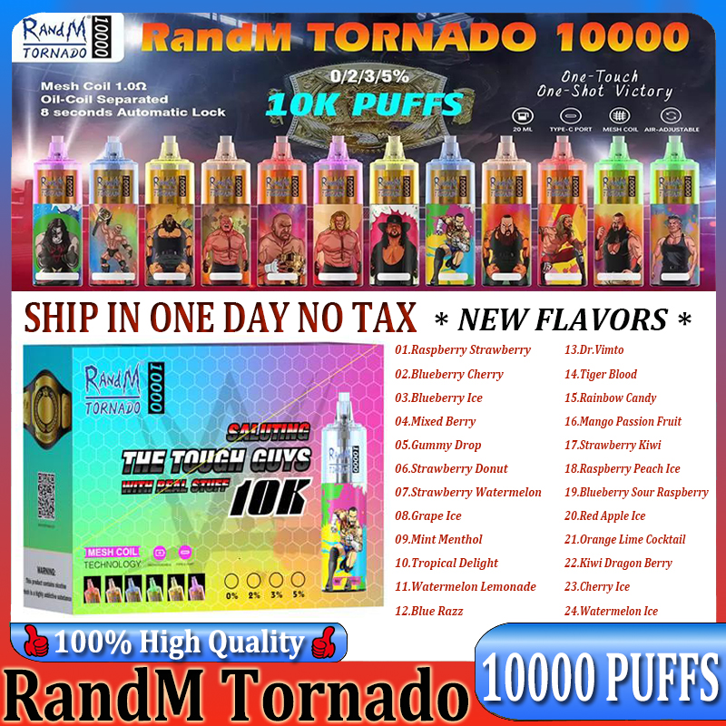 Original RandM Tornado Puff 10000 Disposable Vape Pen E Cigarette Rechargeable Battery Airflow Control Mesh Coil 20ml 10K Big Vapor Kit 10K
Original RandM Tornado Puff 10000 Disposable Vape Pen E Cigarette Rechargeable Battery Airflow Control Mesh Coil 20ml 10K Big Vapor Kit 10K