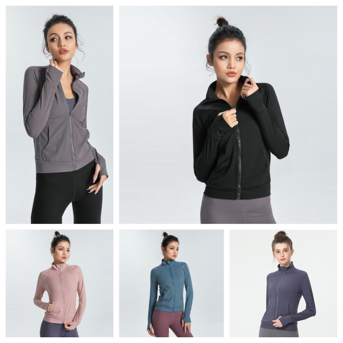 Womens Jacket New Look Ladies Clothes High Neck Slim Fit Ribbed Zip Up Athletic Running Jacket with Thumbholes, Jb821
Womens Jacket New Look Ladies Clothes High Neck Slim Fit Ribbed Zip Up Athletic Running Jacket with Thumbholes, Jb821