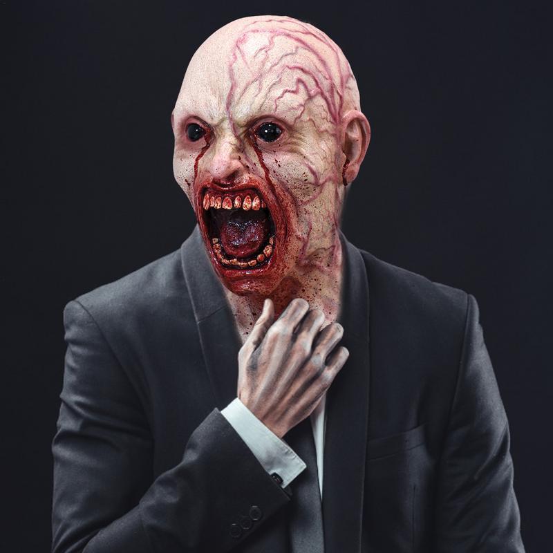 Party Masks Halloween Horror Mask Premium Latex Scary Horrible Funny Cosplay Prop Full Face Cover Prank Joke 230206 - view 4