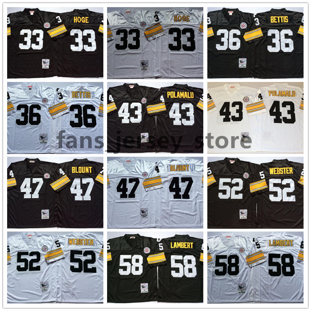 Vintage 43 Troy Polamalu Football Jersey Mens Merril Hoge 36 Jerome Bettis 47 Mel Blount 52 Mike Webster 58 Jack Lambert, Same as picture
Vintage 43 Troy Polamalu Football Jersey Mens Merril Hoge 36 Jerome Bettis 47 Mel Blount 52 Mike Webster 58 Jack Lambert, Same as picture