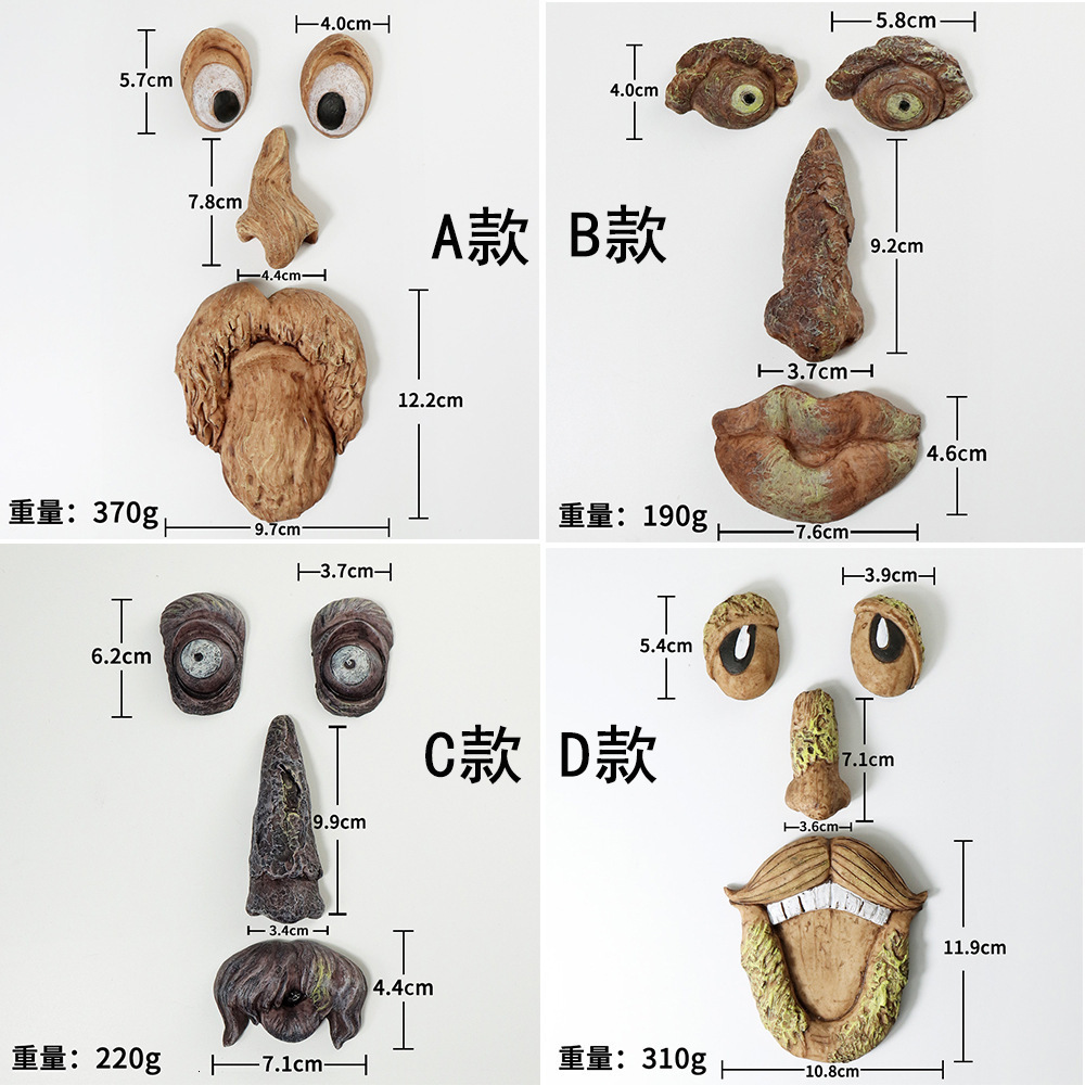Garden Decorations Funny Old Man Tree Face Hugger Art Outdoor Amusing Sculpture Whimsical Decoration 230206