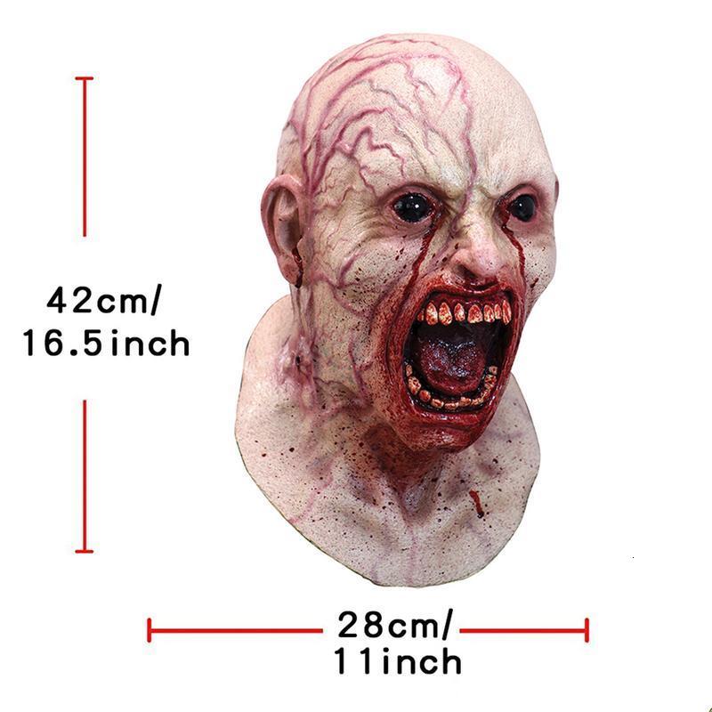 Party Masks Halloween Horror Mask Premium Latex Scary Horrible Funny Cosplay Prop Full Face Cover Prank Joke 230206 - view 7