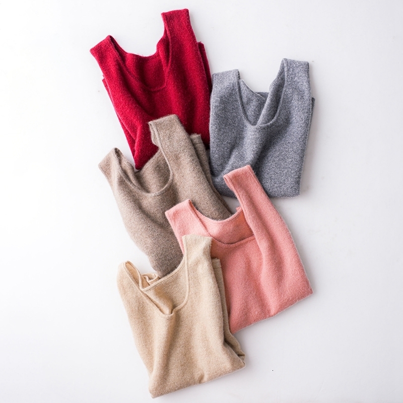 Women's Tanks Camis Spring 2023 Highend Comfortable 100 Merino Wool Vest Fashion Reducing Age Dress Versatile Sling Sexy 230204Z