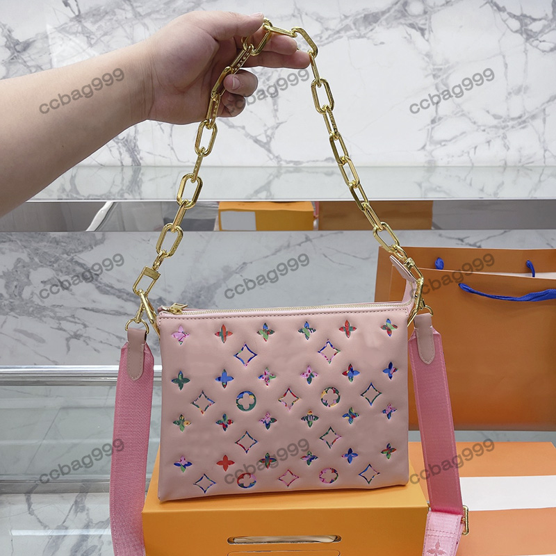 Ladies Puffy Lambskin Leather Coussin Bags Multi-Color Embossed Letter Floral Designer Bag Handbags Golden Metal Handle Tote Women Luxurys Purses Wallets 24x19CM, Box
Ladies Puffy Lambskin Leather Coussin Bags Multi-Color Embossed Letter Floral Designer Bag Handbags Golden Metal Handle Tote Women Luxurys Purses Wallets 24x19CM, Box