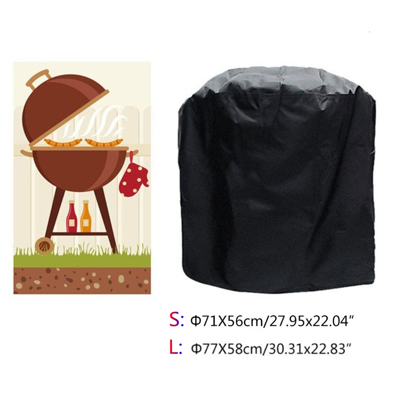 BBQ Tools Accessories Cover Outdoor Dust Waterproof Weber Heavy Duty Grill Rain Protective Barbecue Round 230114 - view 7