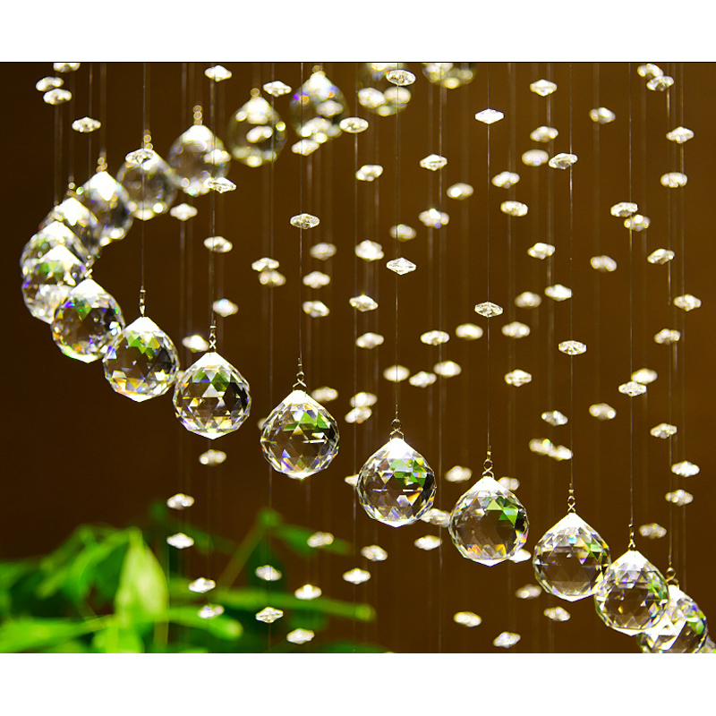 Crystal Chandeliers Pendant Lamps Fixtures Indoor Spiral Hanging Lamp Decor Ceiling Light for Hotel Hall Stairs