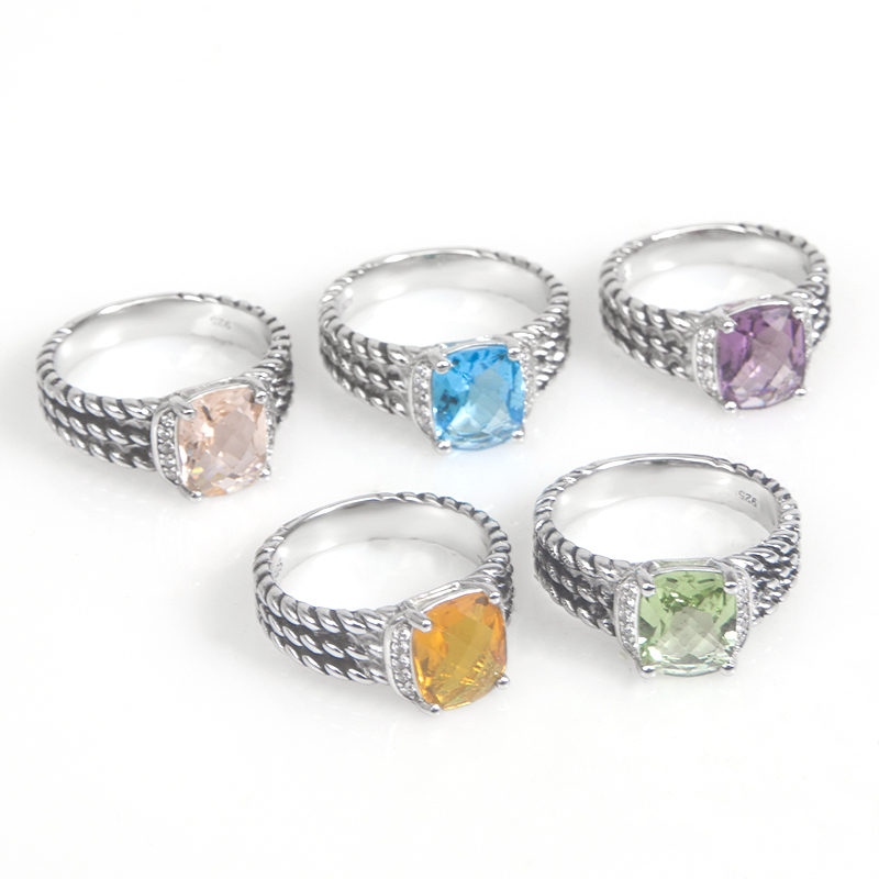 Vintage Designer Fashion Brand Rings women Wedding Gift Ring Twisted Cable Wire Topaz Rings
Vintage Designer Fashion Brand Rings women Wedding Gift Ring Twisted Cable Wire Topaz Rings