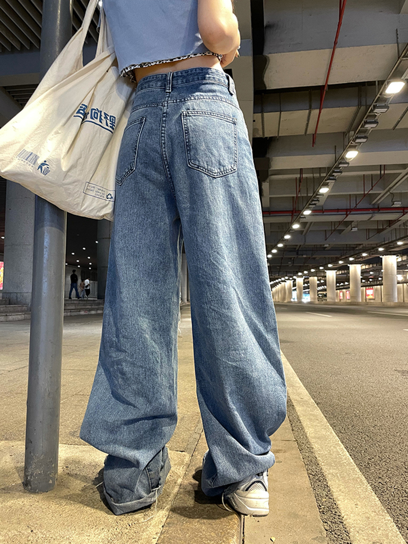 Women's Jeans REDDACHiC Beggar Style Women Ripped Mom Baggy Plus Size Straight Wide Leg Pants Korean Streetwear Loose Y2k Ladies Trouser 230206