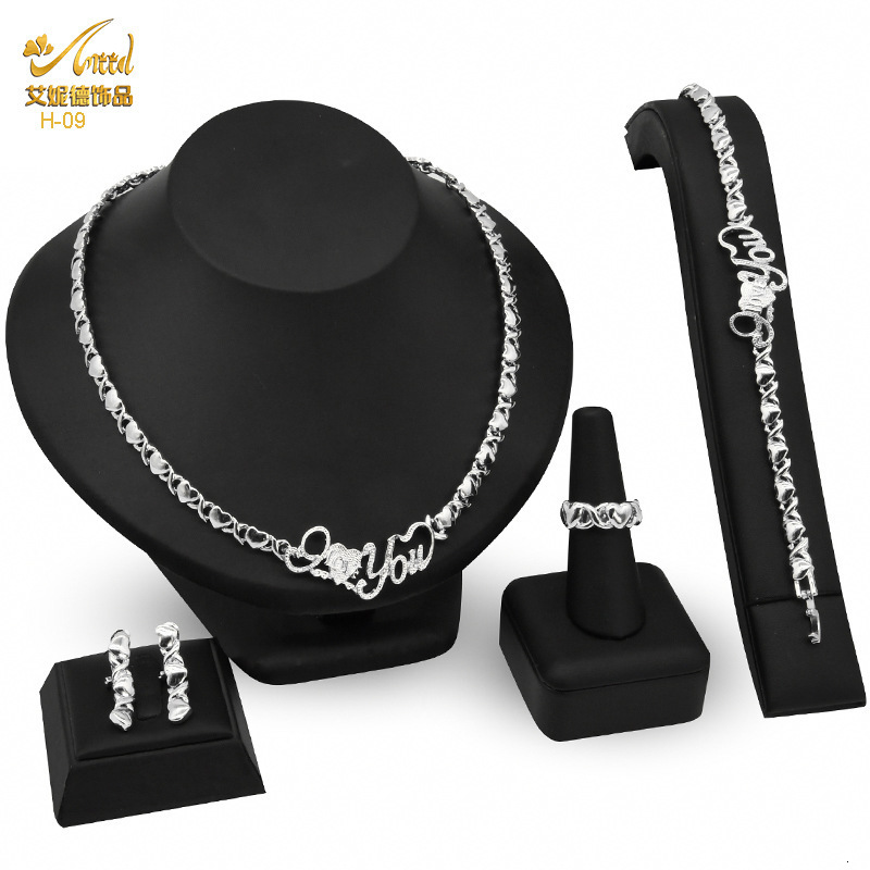 Hip hop jewelry set for women necklace set wedding jewelry sets earrings xoxo necklace bracelets gifts 201222