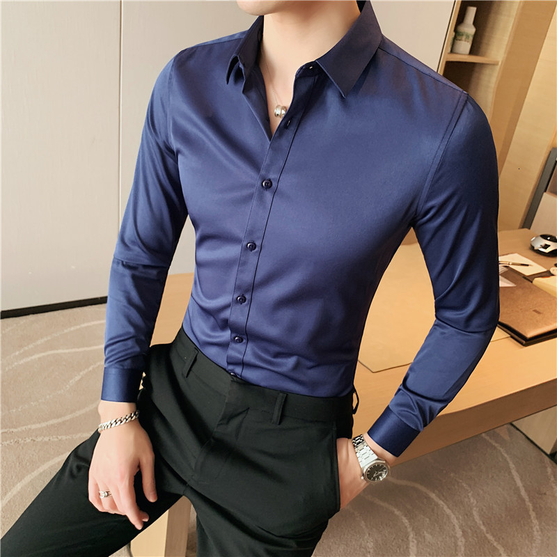 Men's Casual Shirts British Style Long Sleeve Shirt Men Clothing Fashion Spring Business Formal Wear Chemise Homme Slim Fit Camisa Masculina 2303