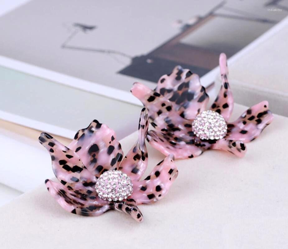 Backs Earrings CSxjd Luxury Resin Lily Flower Clip Women Jewellery