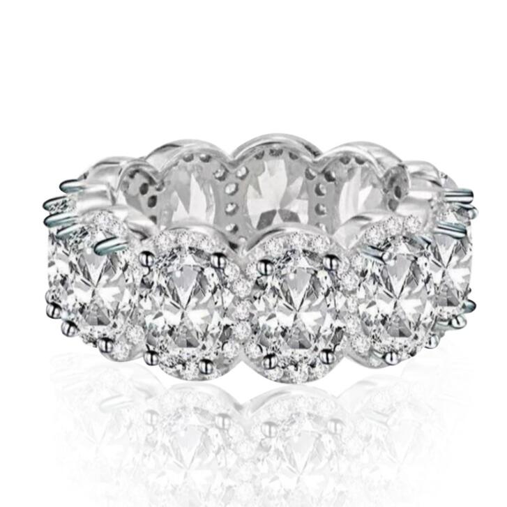 Gold Sterg Sier Filled 5A Cubic Zirconia CZ Dia Eternity Wedding Ring for Women 4