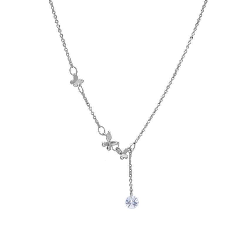 Necklaces New Korean Butterfly Necklace For women's 2022 Spring Summer Cute Zirconia Pendant Choker Vintage Jewelry Office Everyday Gifts 0206 - view 6