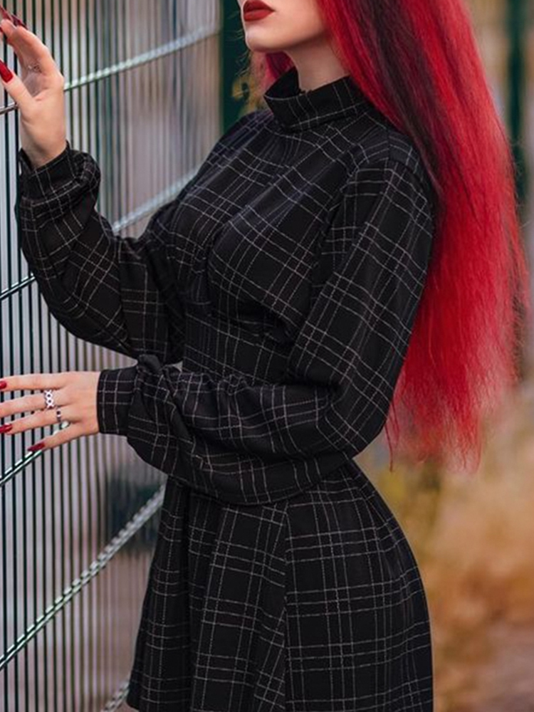 Casual Dresses AltGoth Dark Gothic Elegant Women Harajuku Vintage Y2k Emo Alt Plaid Corset Punk Mall Goth Aesthetic Fairyore 230206