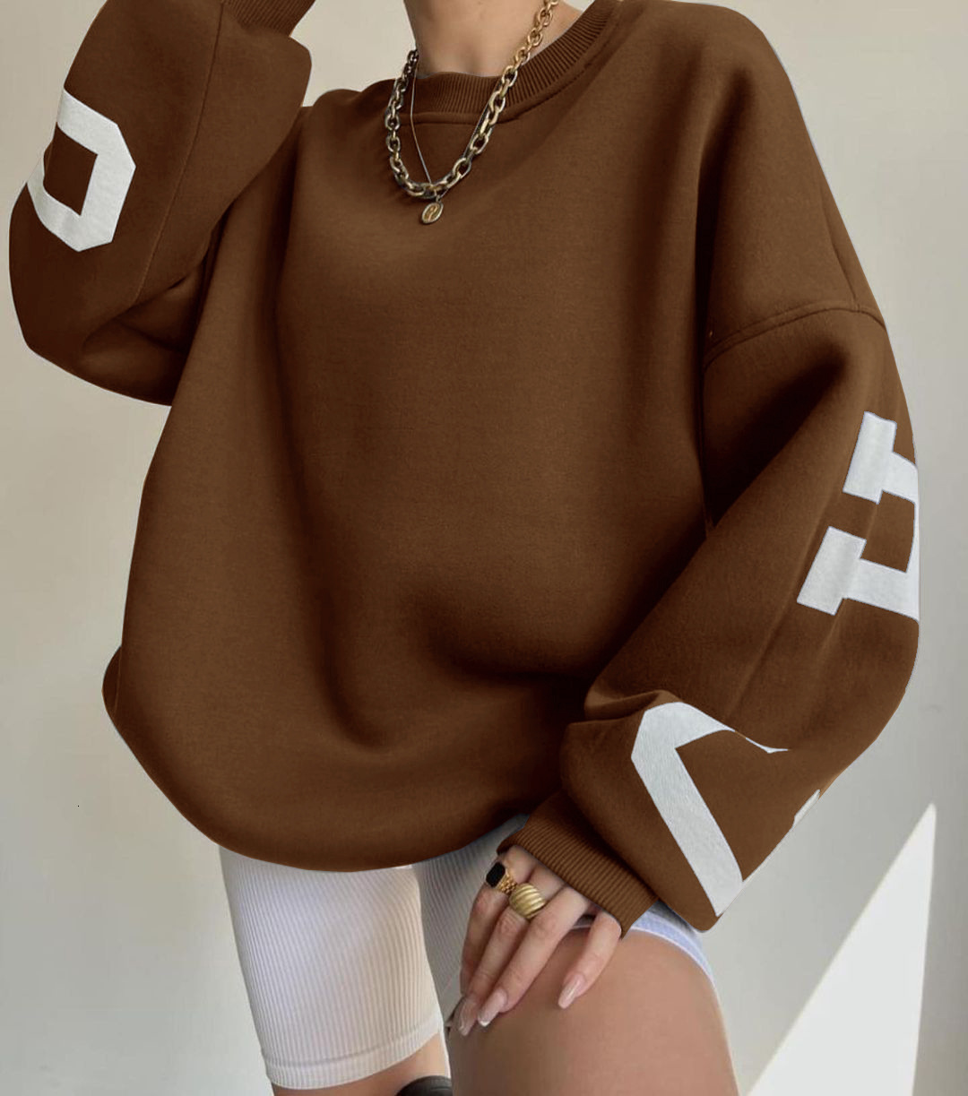 Women's Hoodies Sweatshirts Casual Letters Print Sweatshirt Women Fashion Fleece Long Sleeve Loose Y2k Streetwear Autumn Winter Lady Pullovers 23
