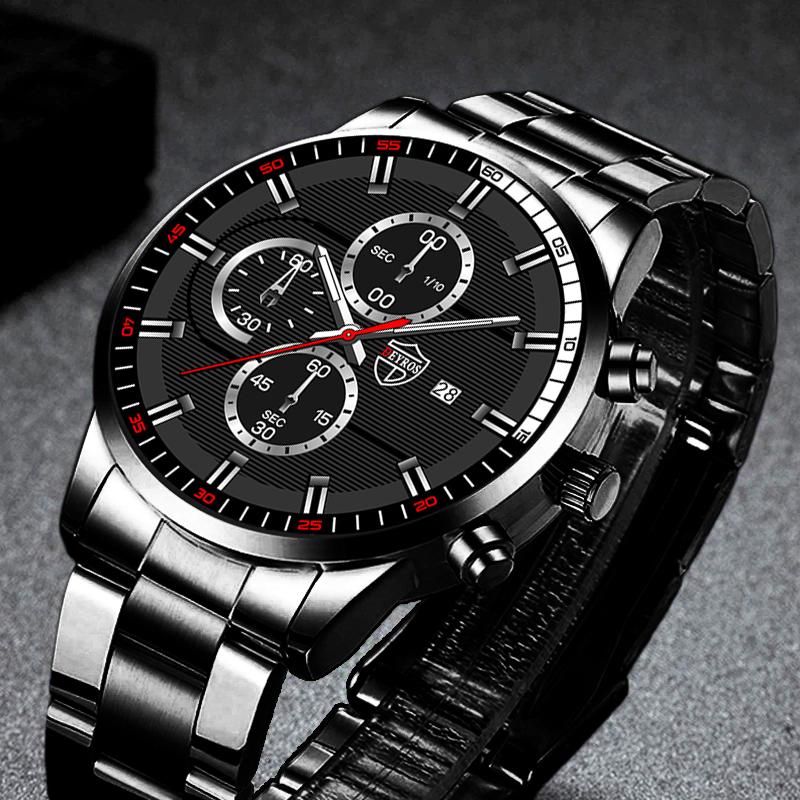 Wristwatches Men's Watch Black Fashion Stainless Steel Quartz For Men Luxury Business Leather Watches Calendar Clock Montre HommeWristwa, As shown 3
Wristwatches Men's Watch Black Fashion Stainless Steel Quartz For Men Luxury Business Leather Watches Calendar Clock Montre HommeWristwa, As shown 3