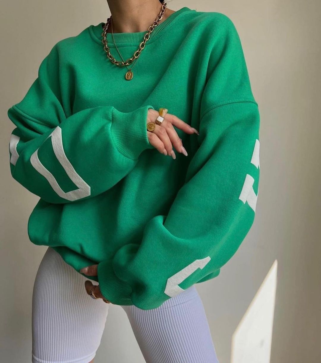 Women's Hoodies Sweatshirts Casual Letters Print Sweatshirt Women Fashion Fleece Long Sleeve Loose Y2k Streetwear Autumn Winter Lady Pullovers 23