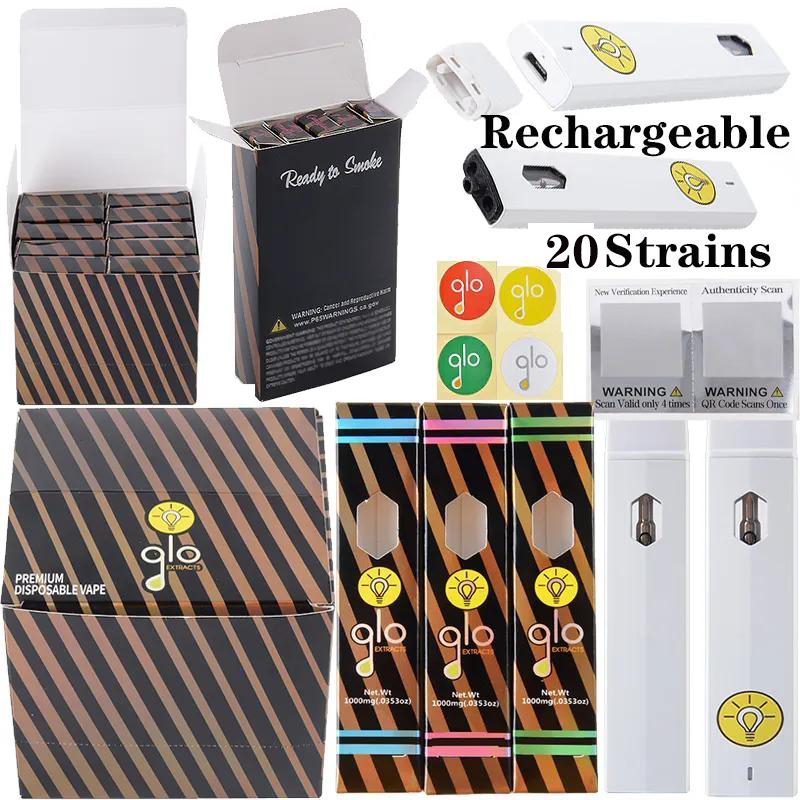New glo E Cigarette Rechargeable Disposable Vape Pen 1ml Starter Kit Vapes Cartridges Empty Carts Device Pods Vaporizer Pod 20 Strains
New glo E Cigarette Rechargeable Disposable Vape Pen 1ml Starter Kit Vapes Cartridges Empty Carts Device Pods Vaporizer Pod 20 Strains