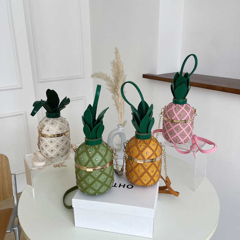 Personalized Pineapple Bag For Women Summer Shoulder Bag Shaped Hard Shell Handbag Creative Pineapple Handbag 230207
