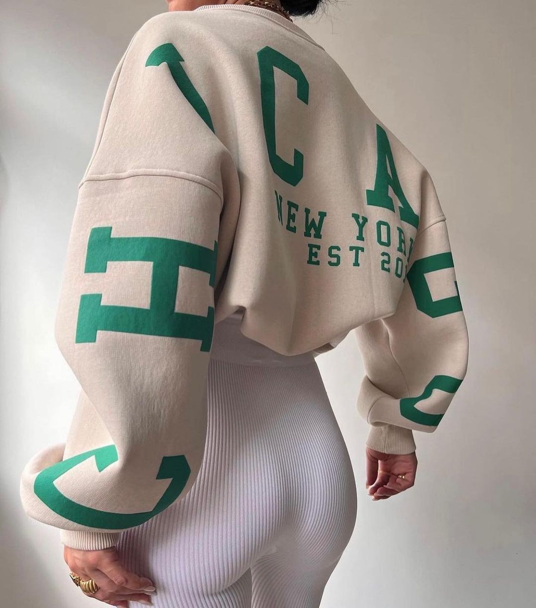 Women's Hoodies Sweatshirts Casual Letters Print Sweatshirt Women Fashion Fleece Long Sleeve Loose Y2k Streetwear Autumn Winter Lady Pullovers 23