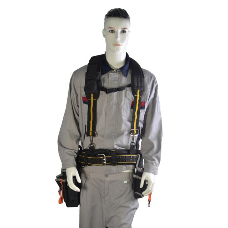 Suspenders Black Suspenders For Men Y H Type Tooling Suspender Can Hang Tool Bag Reducing Weight Strap Heavy Work Tool Belt Suspenders 230207