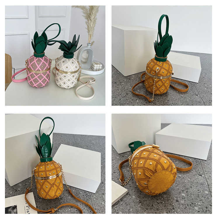 Personalized Pineapple Bag For Women Summer Shoulder Bag Shaped Hard Shell Handbag Creative Pineapple Handbag 230207