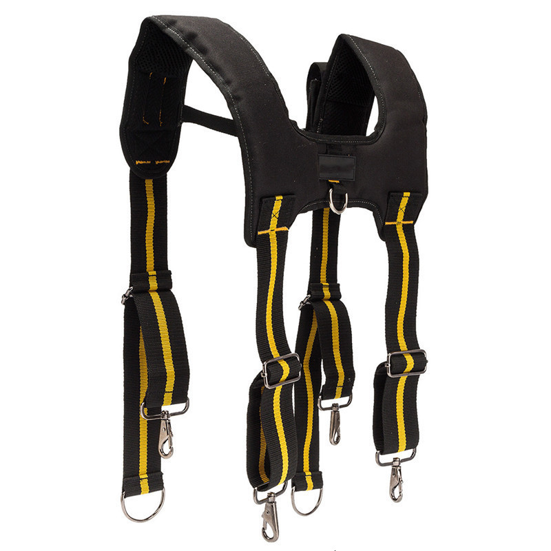 Suspenders Black Suspenders For Men Y H Type Tooling Suspender Can Hang Tool Bag Reducing Weight Strap Heavy Work Tool Belt Suspenders 230207